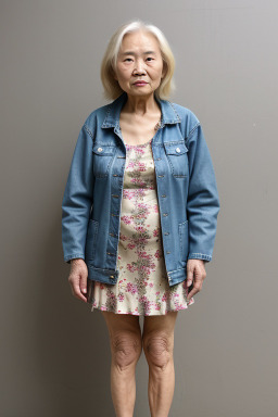 Taiwanese elderly female with  blonde hair