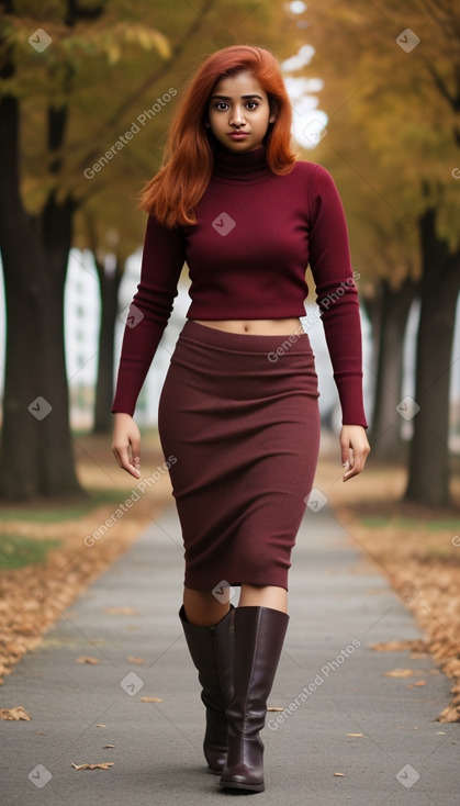 Sri lankan young adult female with  ginger hair