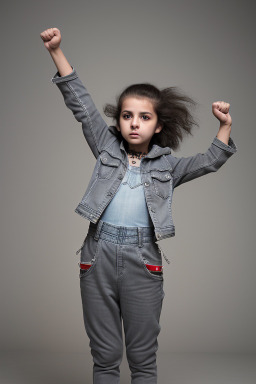 Turkish child girl with  gray hair