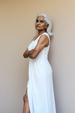 Sri lankan 45 years female with  white hair