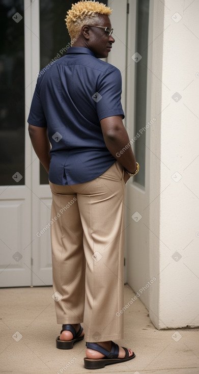 Ghanaian middle-aged male with  blonde hair