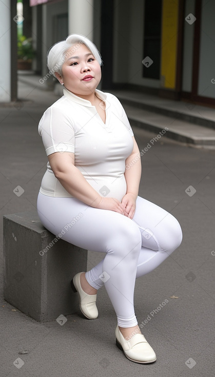 Vietnamese middle-aged female with  white hair