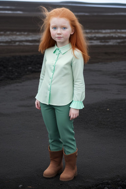 Icelandic child girl with  ginger hair