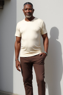 Jamaican middle-aged male with  brown hair