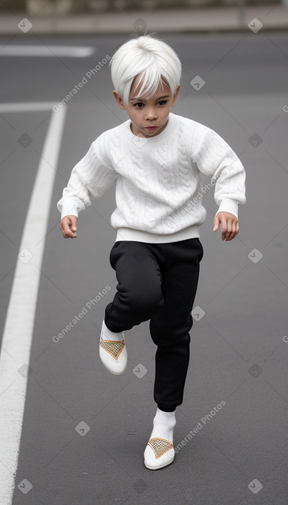 Colombian child boy with  white hair