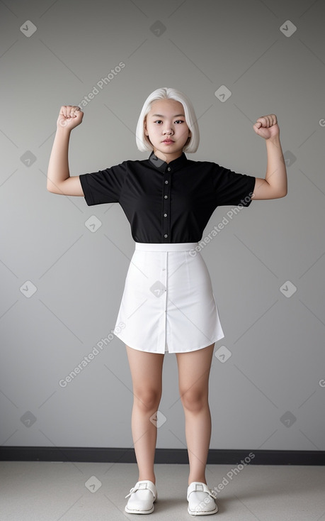 Vietnamese teenager girl with  white hair