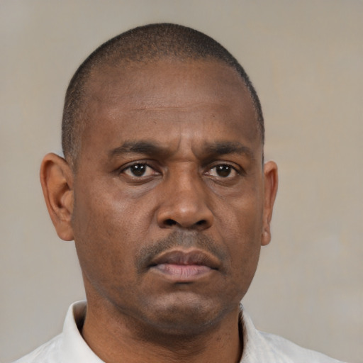Neutral latino adult male with short  brown hair and brown eyes