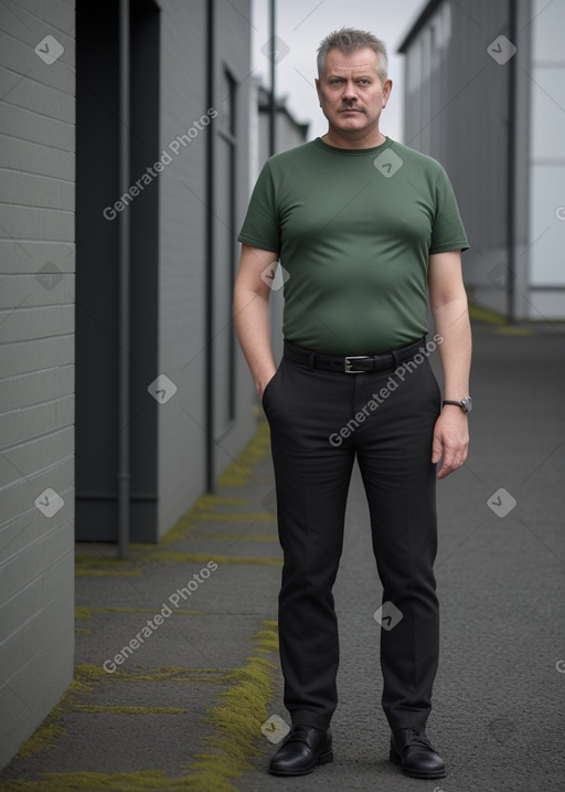 Icelandic middle-aged male with  black hair