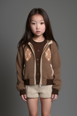 Mongolian child female with  brown hair