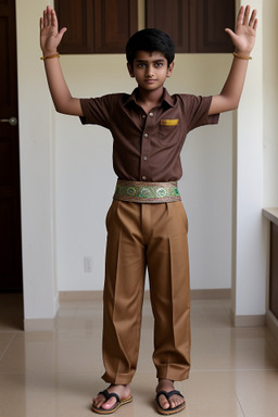 Bangladeshi teenager boy with  brown hair