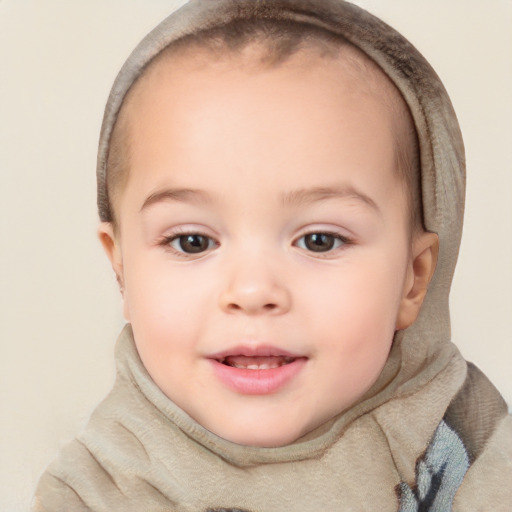 Neutral white child female with short  brown hair and brown eyes