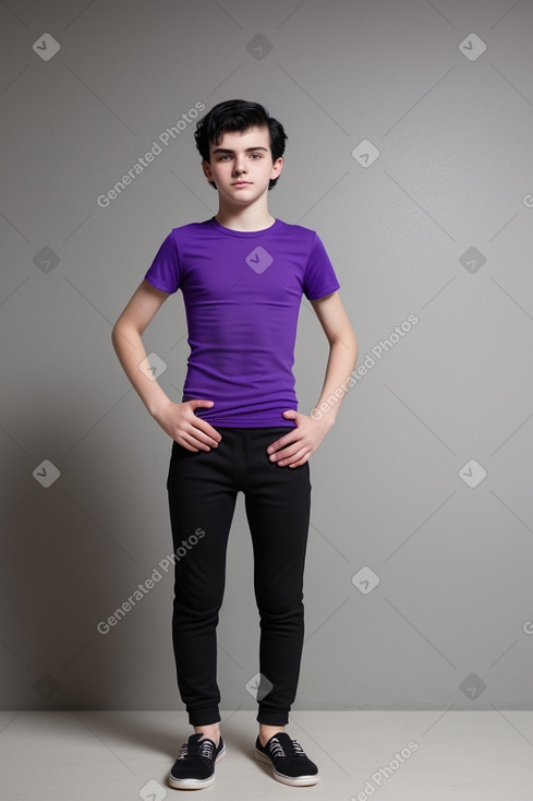 Lithuanian teenager boy with  black hair