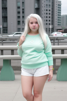 Canadian teenager girl with  white hair