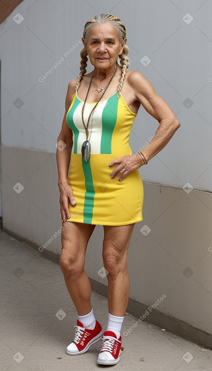 Brazilian elderly female with  blonde hair