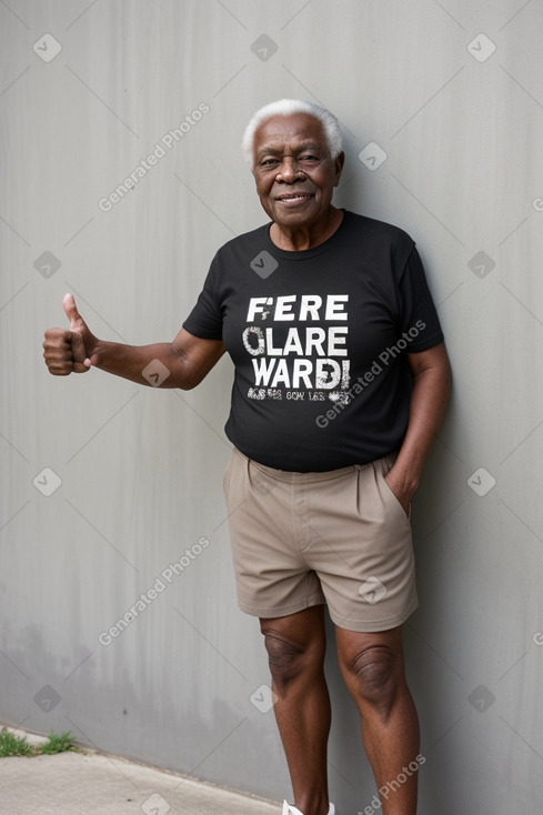 African american elderly male with  black hair