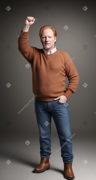 Middle-aged male with  ginger hair