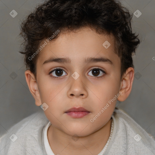 Neutral white child male with short  brown hair and brown eyes