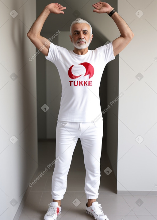 Turkish 45 years male with  white hair