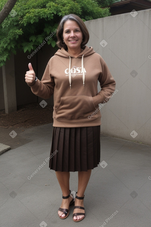 Costa rican middle-aged female with  brown hair