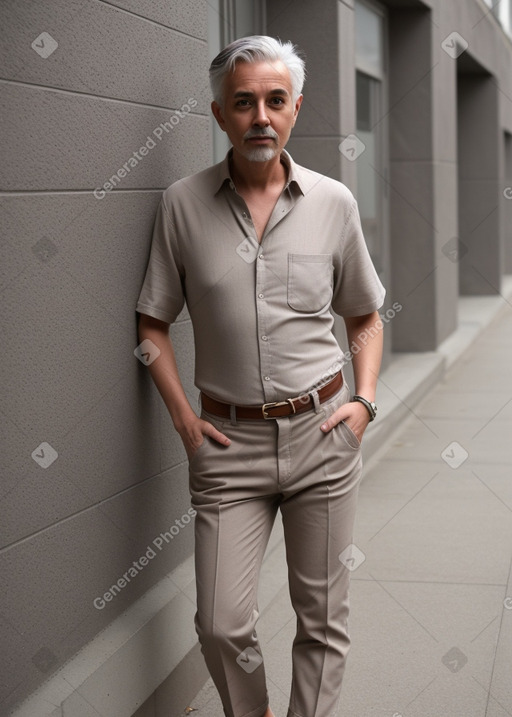 Adult non-binary with  gray hair