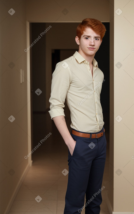 Mexican young adult male with  ginger hair