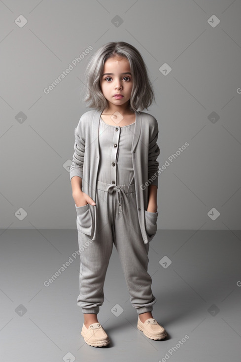 Algerian child girl with  gray hair