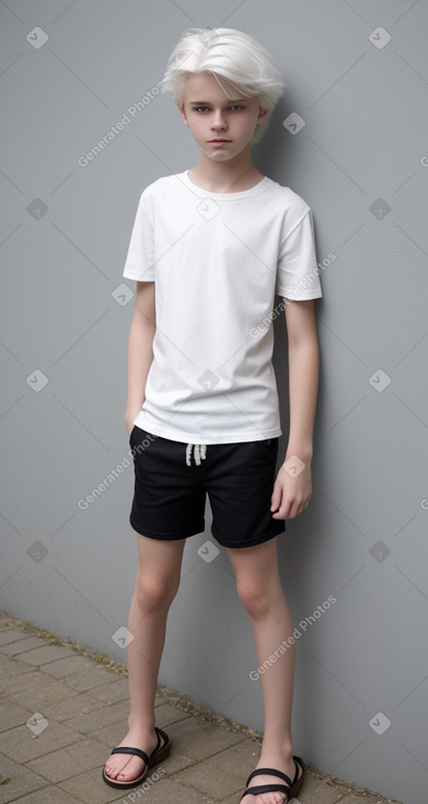 Lithuanian teenager boy with  white hair