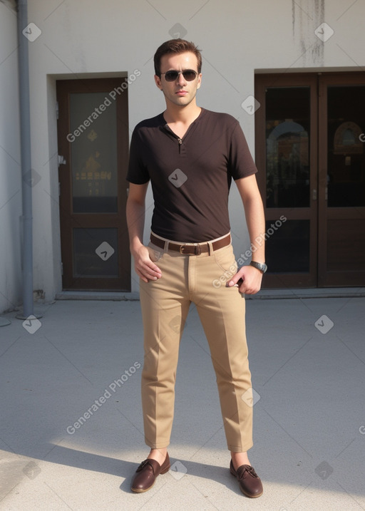 Albanian adult male with  brown hair