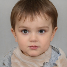 Neutral white child female with short  brown hair and brown eyes