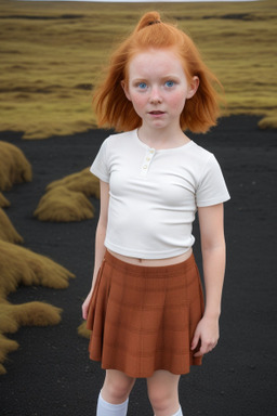 Icelandic child girl with  ginger hair