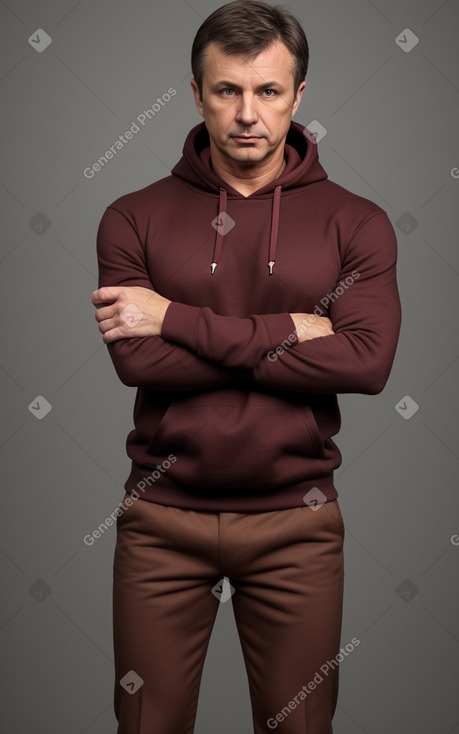 Ukrainian 45 years male with  brown hair