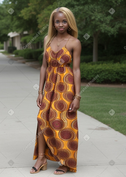 African american adult female with  blonde hair