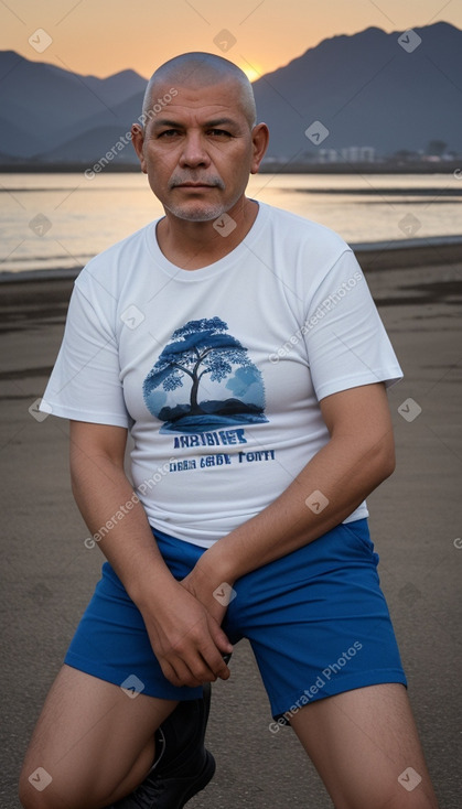 Bolivian middle-aged male with  white hair