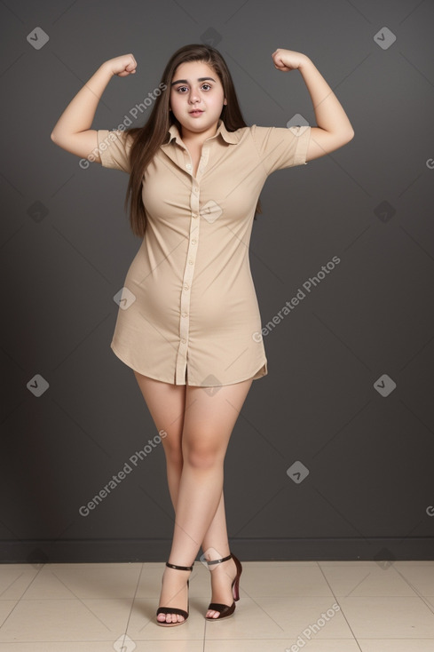 Lebanese teenager girl with  brown hair