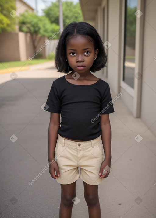 African child female with  black hair