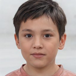 Neutral white child male with short  brown hair and brown eyes