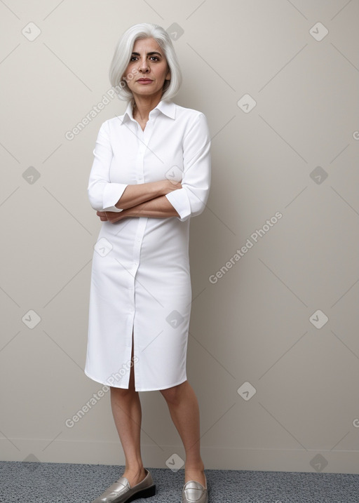 Syrian 45 years female with  white hair