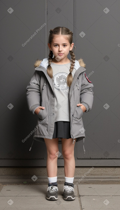 Uruguayan child girl with  gray hair