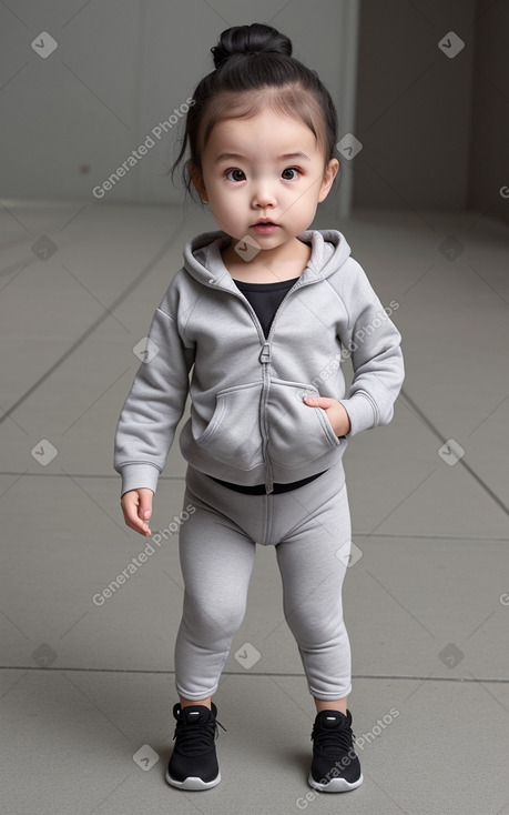 Chinese infant girl with  gray hair