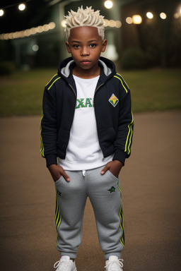 Jamaican child boy with  white hair