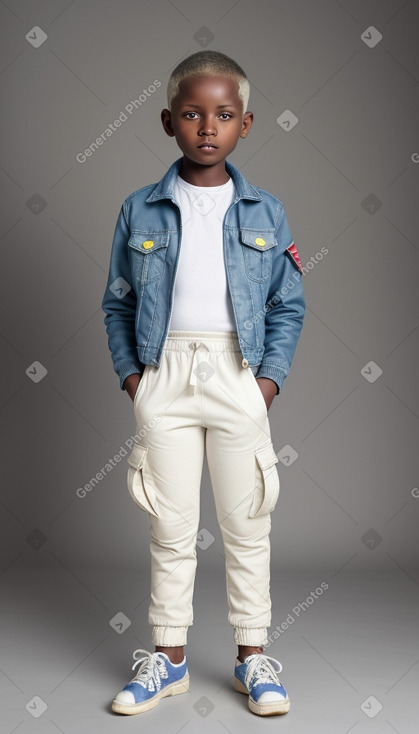 Tanzanian child boy with  white hair