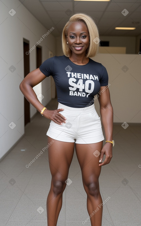 Ghanaian 45 years female with  blonde hair