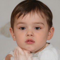 Neutral white child male with short  brown hair and brown eyes