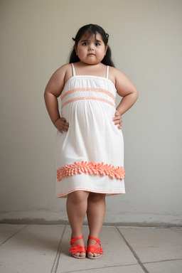 Mexican child girl with  white hair