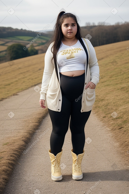 Spanish teenager girl with  white hair