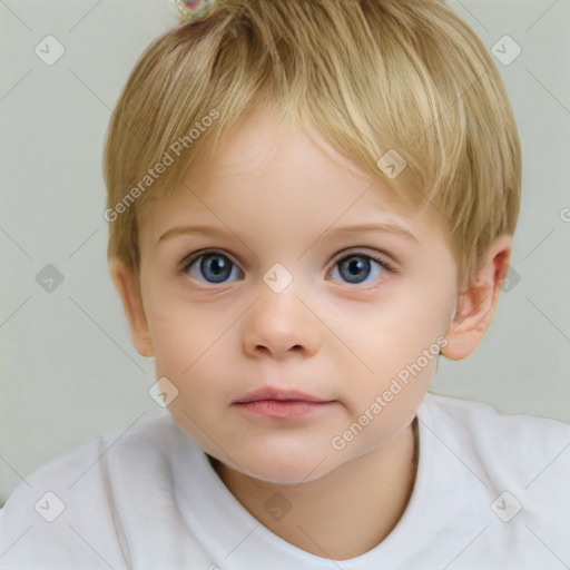 Neutral white child female with short  brown hair and brown eyes