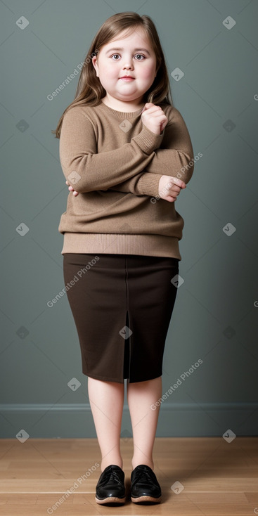 French child girl with  brown hair