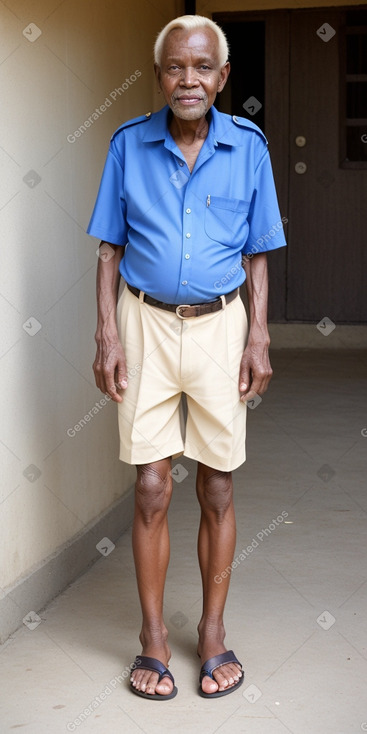 Tanzanian elderly male with  blonde hair