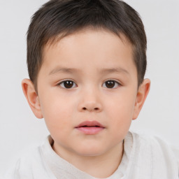 Neutral white child male with short  brown hair and brown eyes