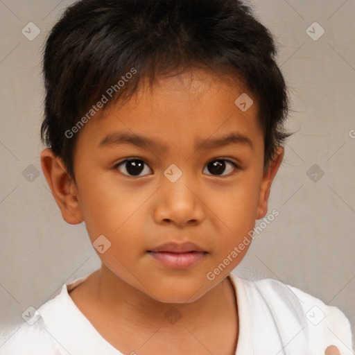 Neutral white child female with short  brown hair and brown eyes